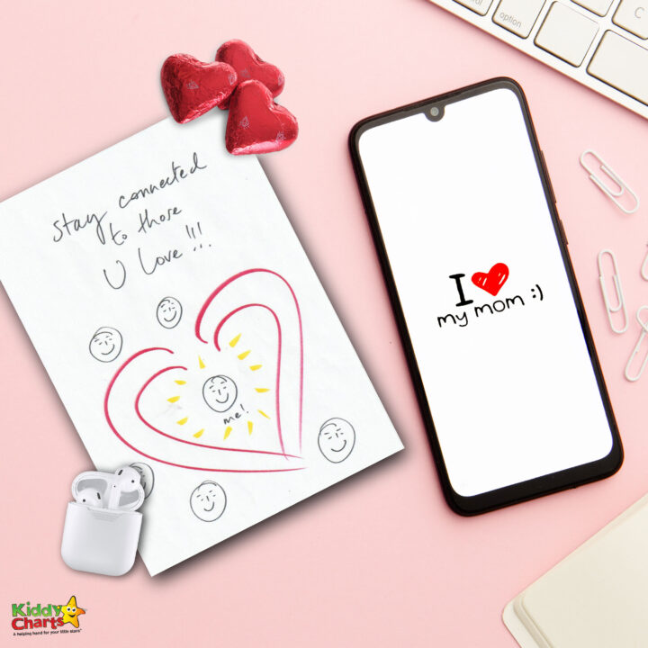 In this image, Kiddy Charts is providing a helping hand for parents to stay connected to their children and show them love.