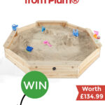 A competition is being held on Kiddy Charts to win a wooden sand pit from Plum worth £134.99.