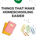 This image is providing a list of 13 tips to make homeschooling easier, as provided by the website KiddyCharts.com.