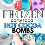 A group of people are having a party and enjoying hot cocoa bombs and other chocolatey frozen party food.