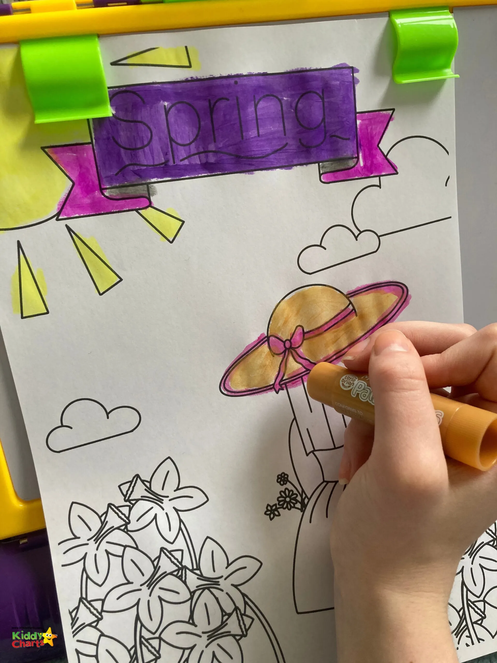 Spring colouring pages Little Brain Paint Sticks