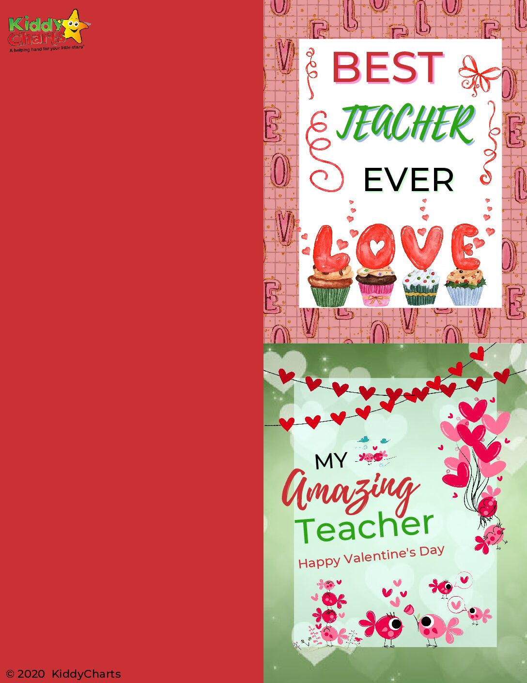 Teacher Valentine's Cards Print and Download