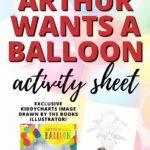 Arthur is trying to get a balloon from Elizabeth Gilbert Bedia, who is the illustrator of the book, with the help of Erika Meza from Kiddy Charts.