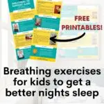 This image is promoting breathing exercises for kids to help them get a better night's sleep.