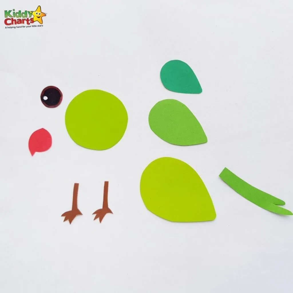 Green parrot paper craft project