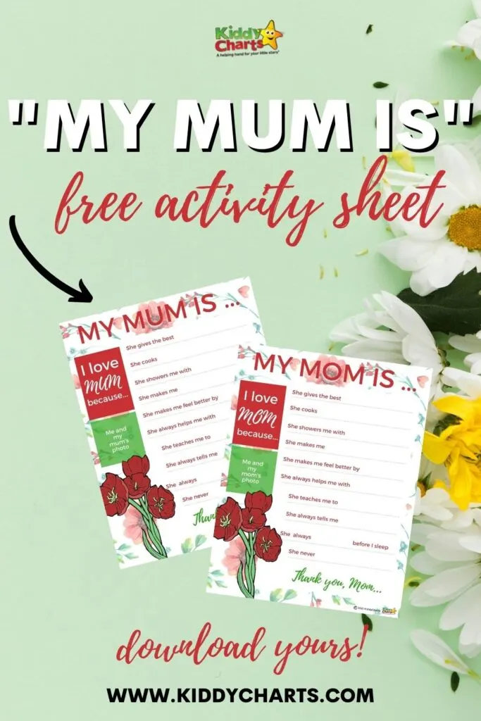 "My mum is" free activity sheet