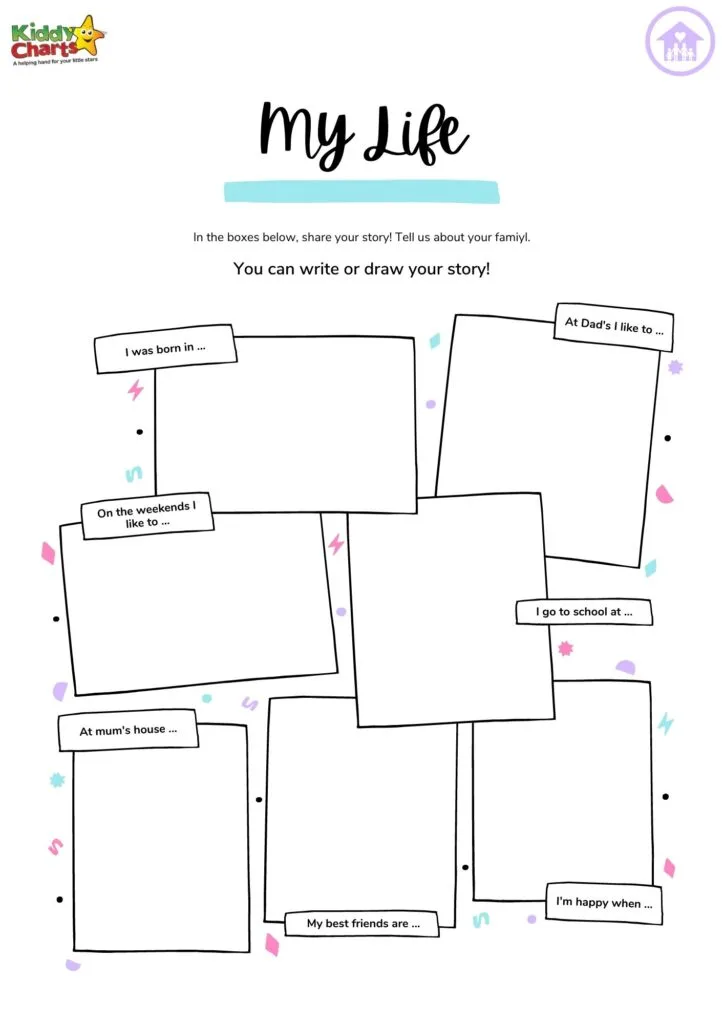 Blended families printable story