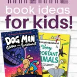 This image is promoting an encyclopedia about the popular children's book series "Dog Man" and providing resources for parents to help their children learn about animals.
