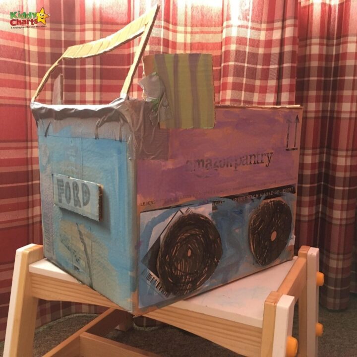 A chair with a box and a machine are positioned inside an indoor room, providing a Kiddy Charts and a Helping Hand for your Attle stars Omagun Pantry.