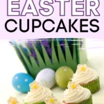 Kids are decorating Easter cupcakes with easy and yummy decorations from KiddyCharts.com.