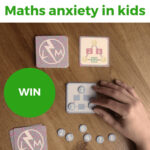 This image is promoting a game called "Lampogo 3" that is designed to help children overcome their anxiety towards math.