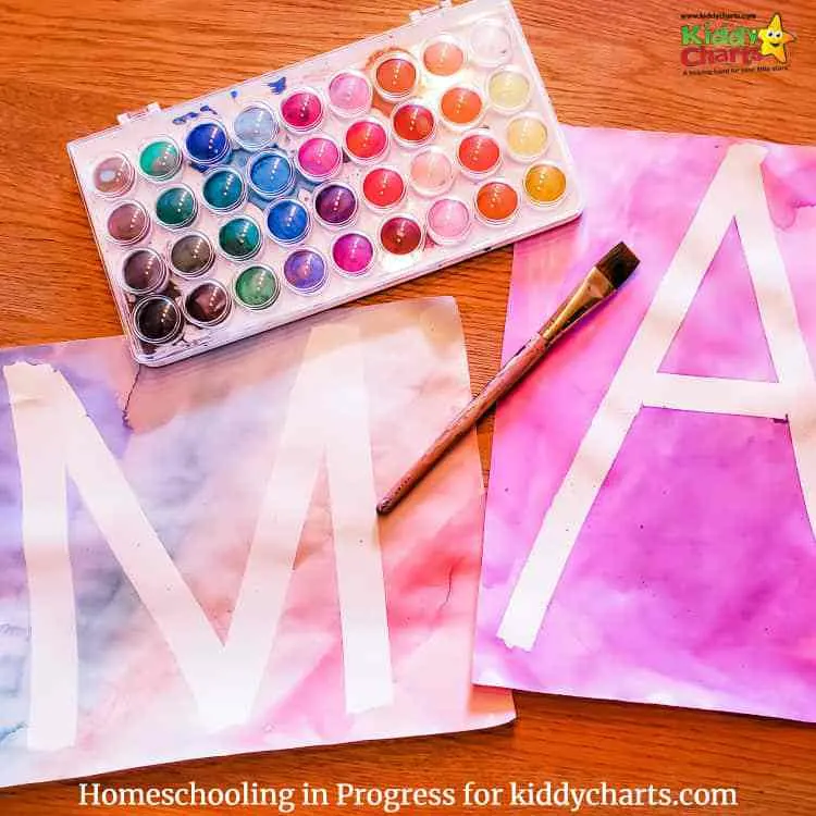 ABCs learning with watercolor painting for kids 