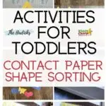 Children are sorting shapes using contact paper as part of an activity provided by KiddyCharts.com.