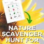 In the image, children are participating in a nature scavenger hunt while being reminded to be careful with delicate creatures.