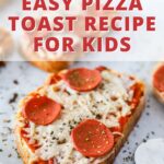 A recipe for easy pizza toast is being shared on KiddyCharts.com for kids to make with the help of a rescue dog.