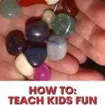 This image is demonstrating how to use a rock tumbler to teach kids fun concepts.