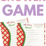 This image is a baby shower game where participants can answer questions to see if they know the mother-to-be the best.