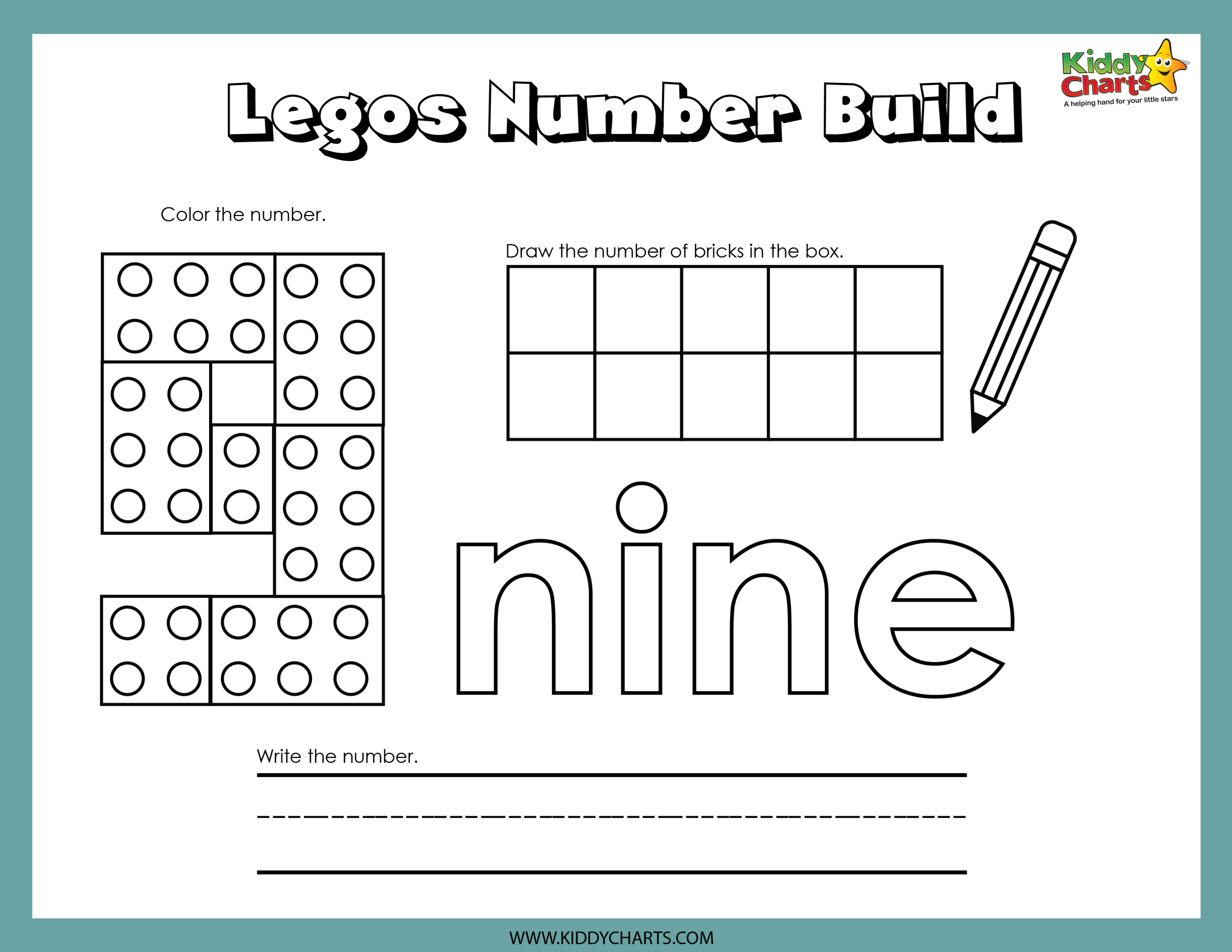 Lego Numbers Building Activity nine