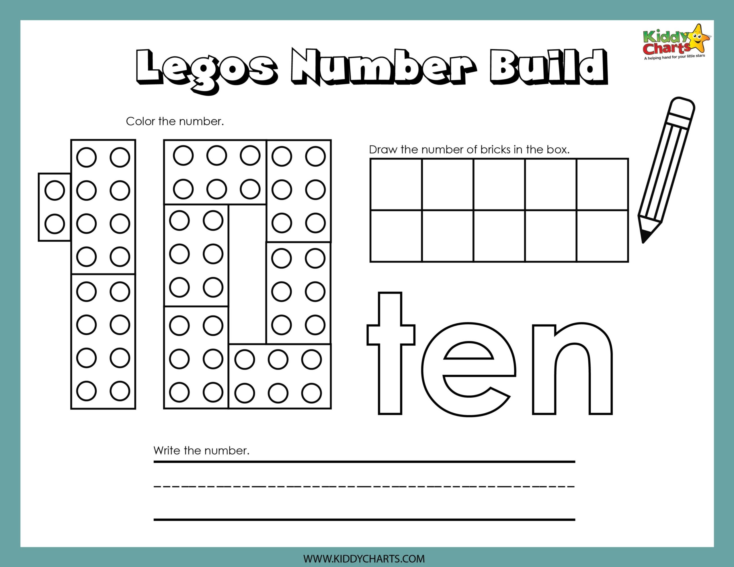 Lego Numbers Building Activity ten