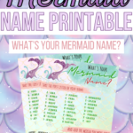 This image is providing a list of suggested mermaid names based on the first letter of a person's name and the month they were born.