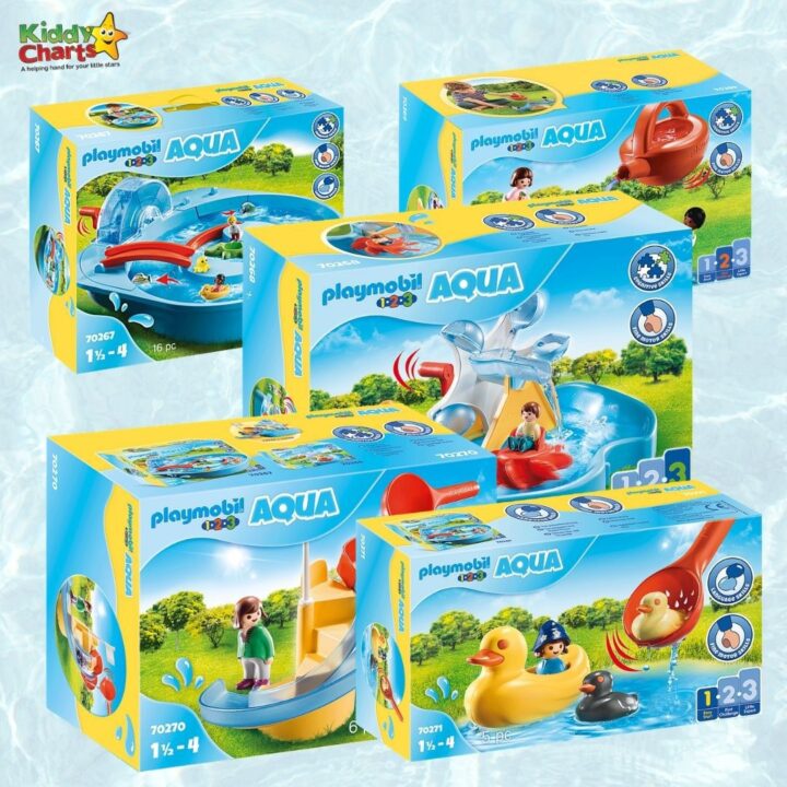 This image is listing different Playmobil Aqua sets with their respective item numbers.