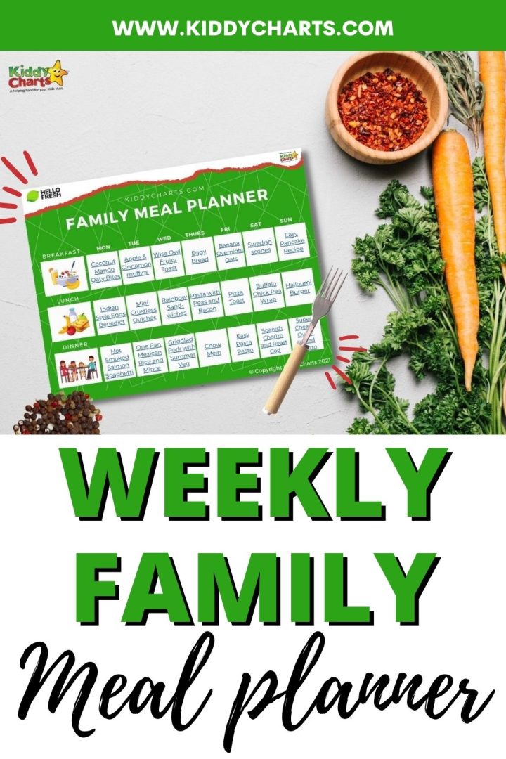 Weekly Family Meal Planner Printable - kiddycharts.com