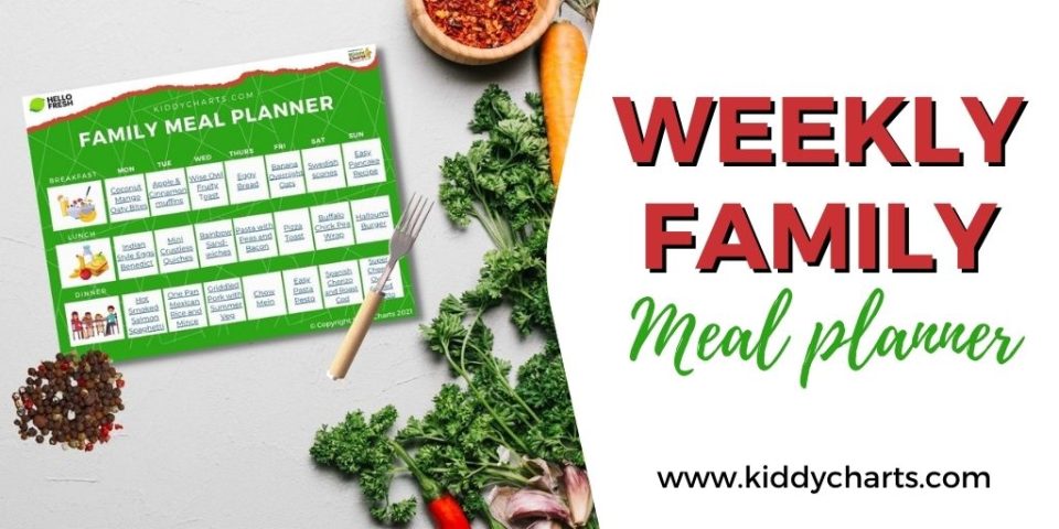 Weekly Family Meal Planner Printable - kiddycharts.com