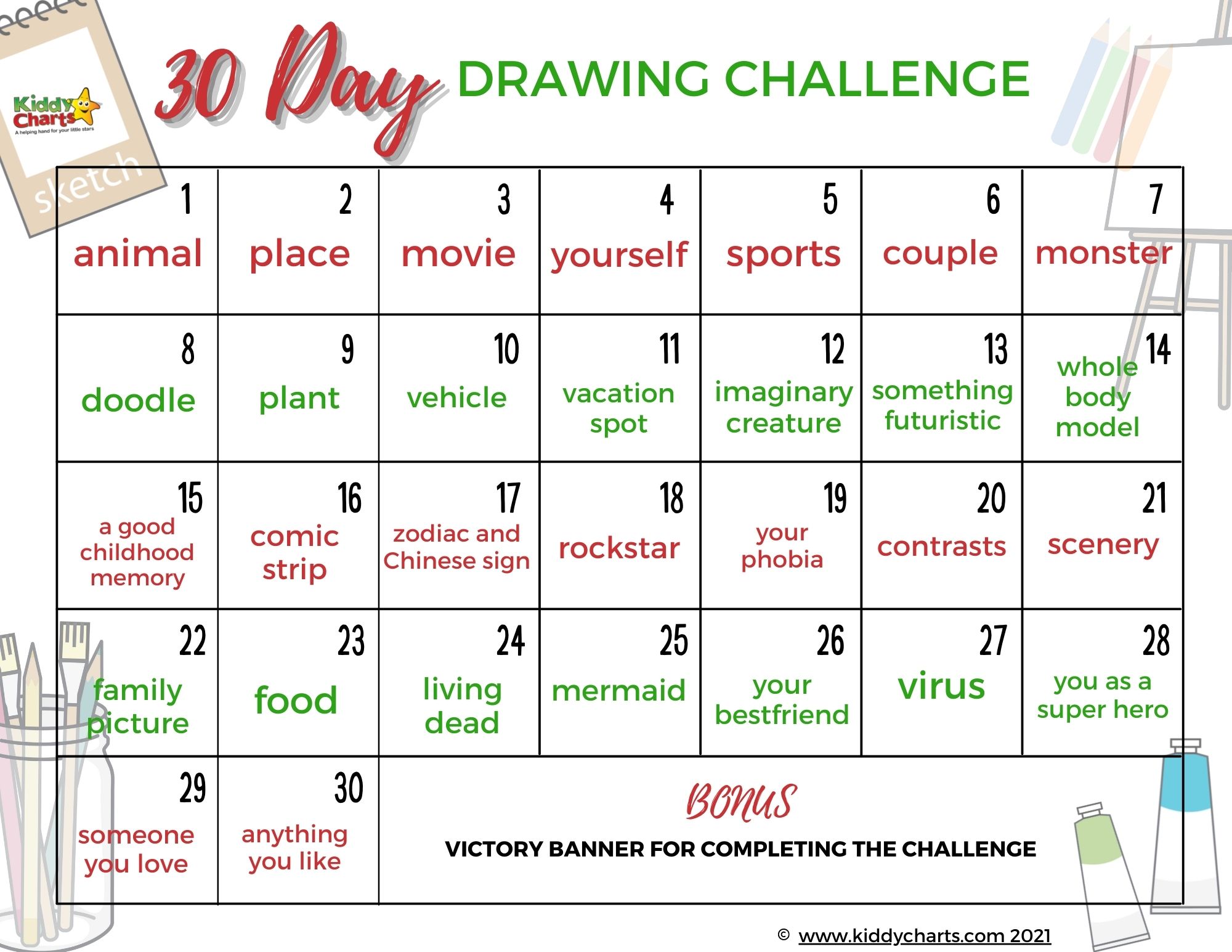 Drawing Challenge Template
