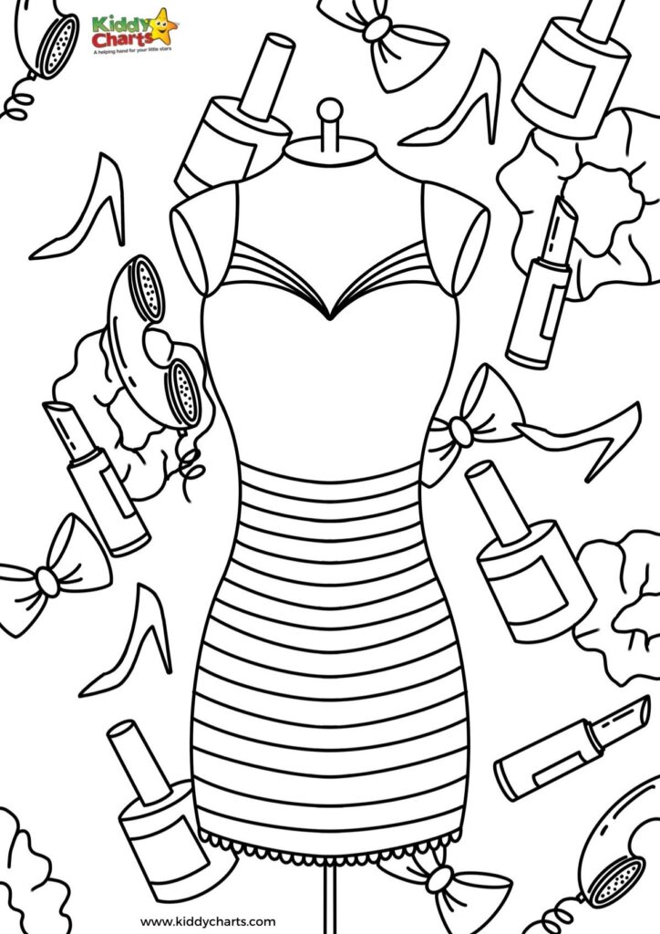 Fashion colouring pages