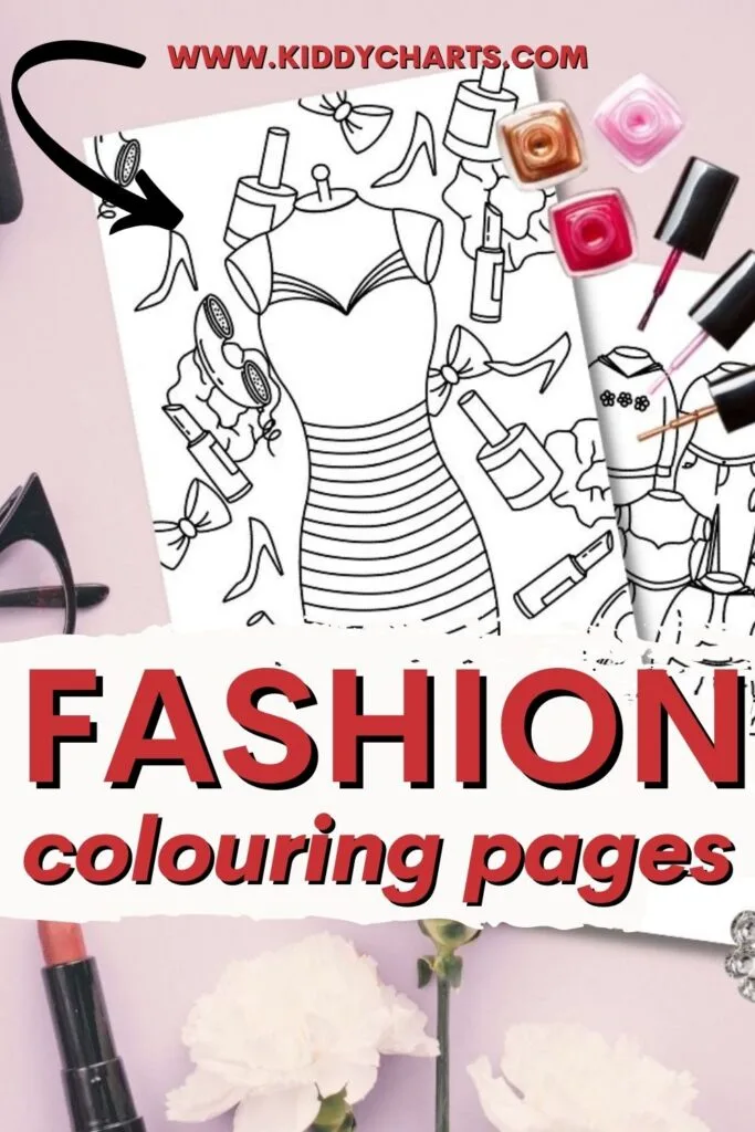Fashion colouring pages for kids