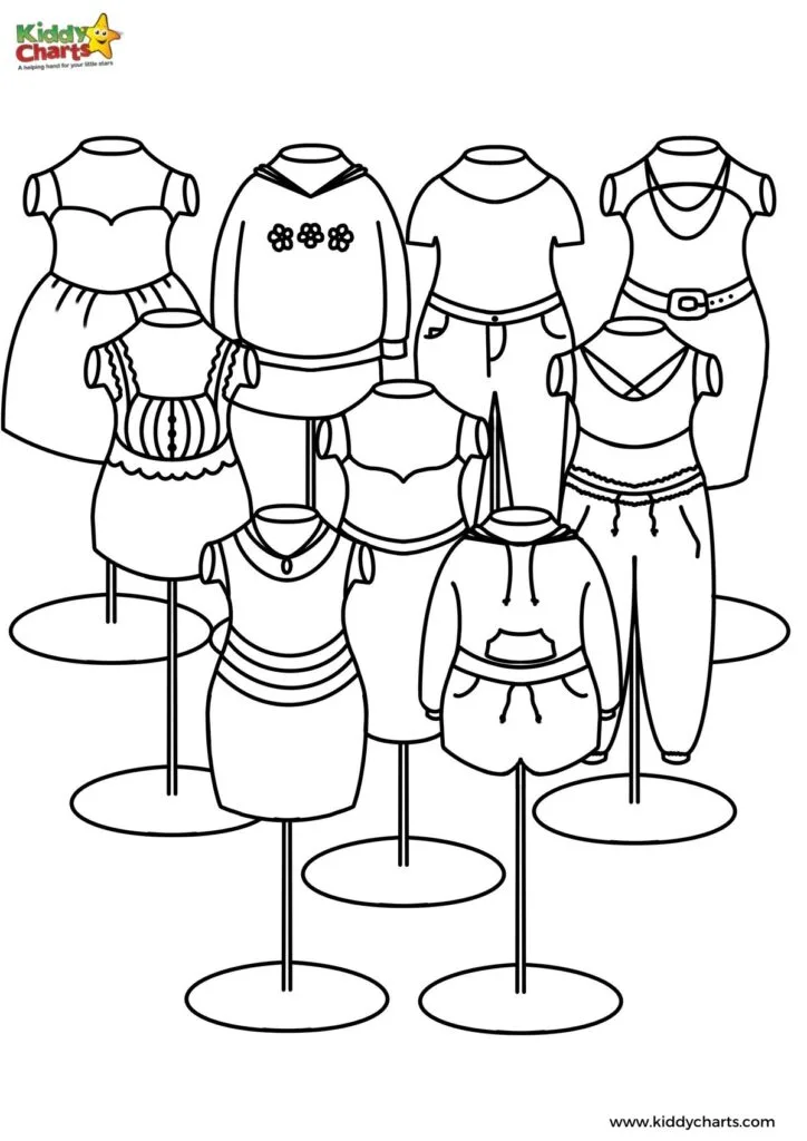 Fashion colouring pages for children