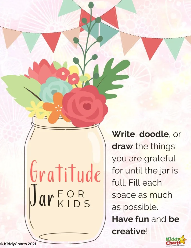 Gratitude jar for kids printable