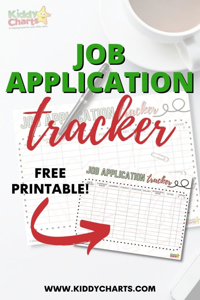 Job Application Tracker Printable Download - kiddycharts.com