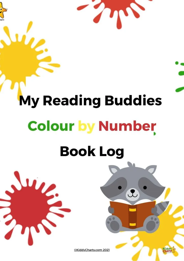 The image depicts a log for tracking the completion of a "Colour by Number Book" by "My Reading Buddies" in 2021.