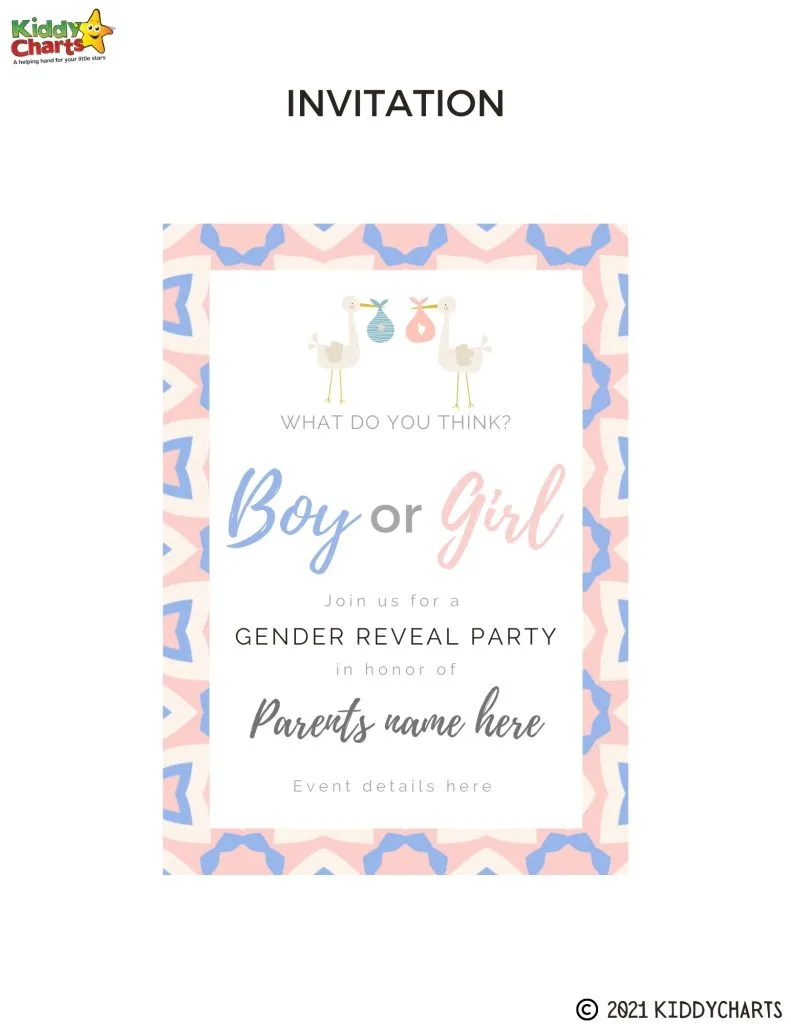 A gender reveal party is being held in honor of the parents, with the gender of the baby being revealed at the event.