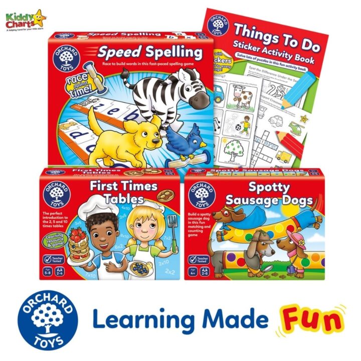 This image is showing a variety of educational activities and games for children to learn and have fun with.