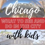 In the image, a family is exploring the city of Chicago and looking for activities to do with their kids.