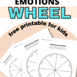 The image is showing a wheel with different emotions, and instructions to draw, doodle, or make patterns to represent each emotion.