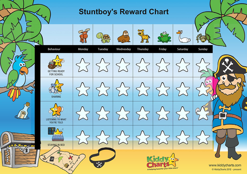 Boys Behaviour Reward Chart with Star Stickers 