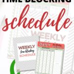 This image is a printable chart for time blocking, which is a method of organizing tasks and activities by time and date.