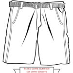 The image is showing a design template for creating customized shorts for summer or swimming.