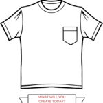 The image is showing a person designing a t-shirt, asking the viewer what they will create today.