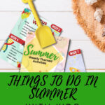 This image is showing a list of activities for kids to do during the summer, divided into weeks.