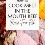 The image is demonstrating how to cook melt in the mouth beef roast using a recipe from Kiddecharts.com.