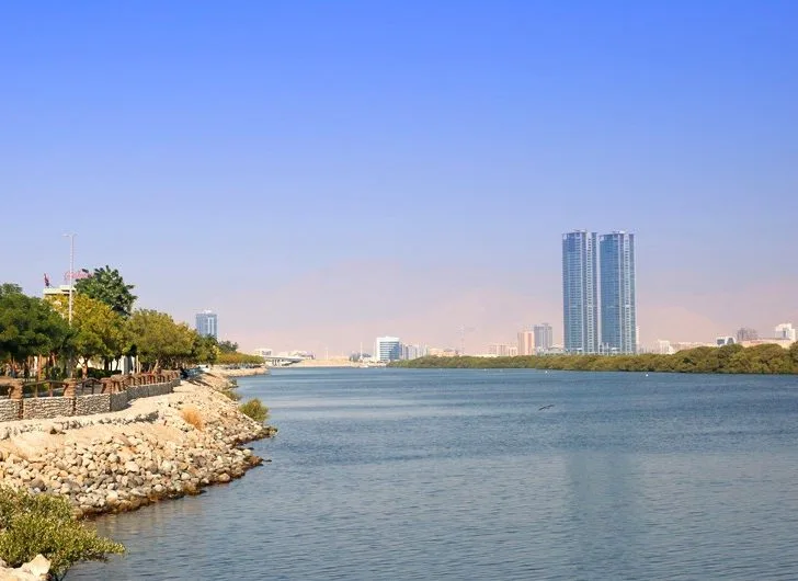 The city behind the body of water.
