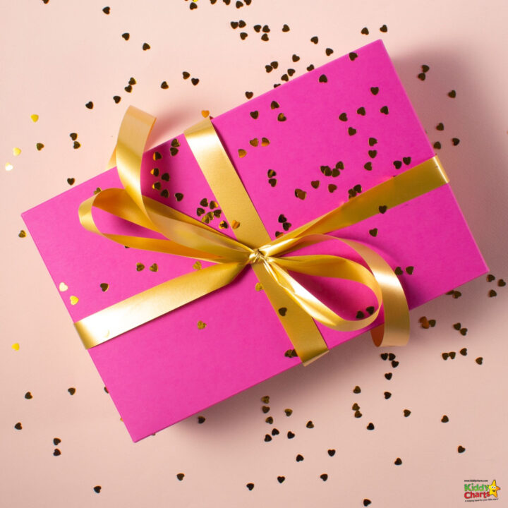 A variety of pink, magenta, lilac, and ribbon-adorned wedding favors, art paper, paper products, crafts, greeting cards, and gift wrapping are presented on Kiddyes Charts.