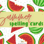In this image, a set of spelling cards is being offered by KiddyCharts in 2021.