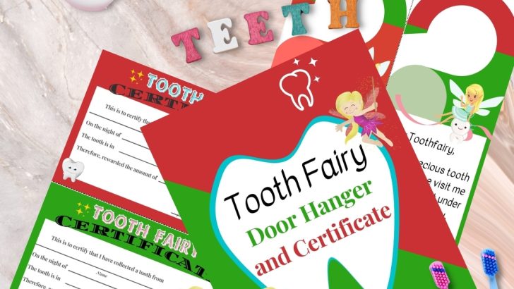 This image is a certificate to certify that the Tooth Fairy has collected a tooth from a child, and rewarded them with a certain amount.