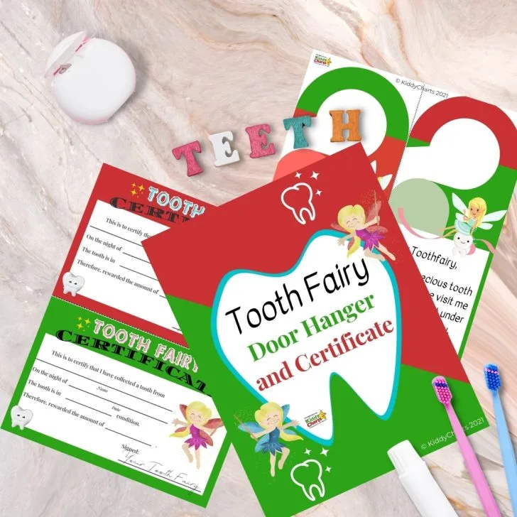 This image is a certificate to certify that the Tooth Fairy has collected a tooth from a child, and rewarded them with a certain amount.