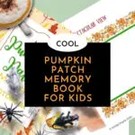 This image is showcasing a pumpkin patch with a spectacular view, and a book for kids to create memories of their visit.